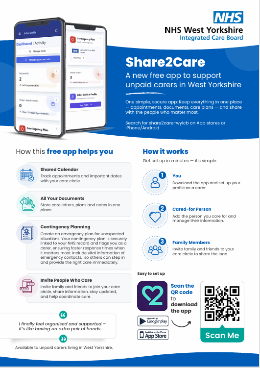 Share2Care free app for unpaid carers